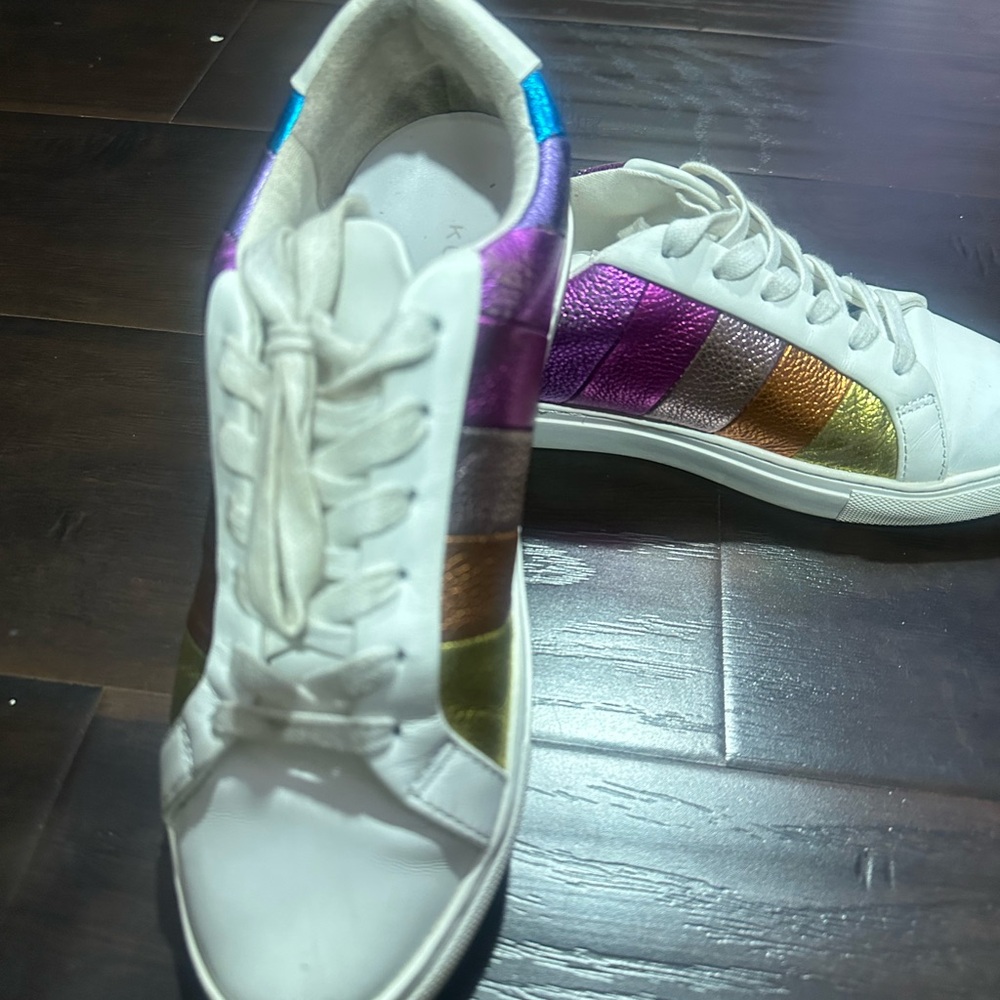 Kurt Geiger White Sneakers with Multicolor Stripes